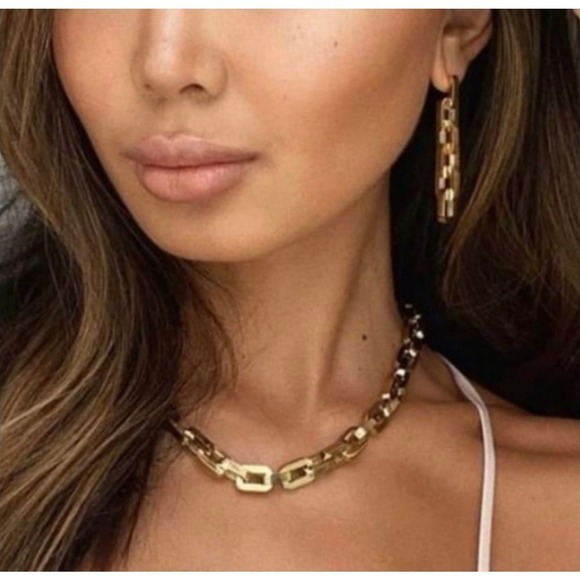 Eddie Borgo Supra Link Chain Gold Statement Necklace 17" Length NWT Retail $425 - Picture 8 of 10